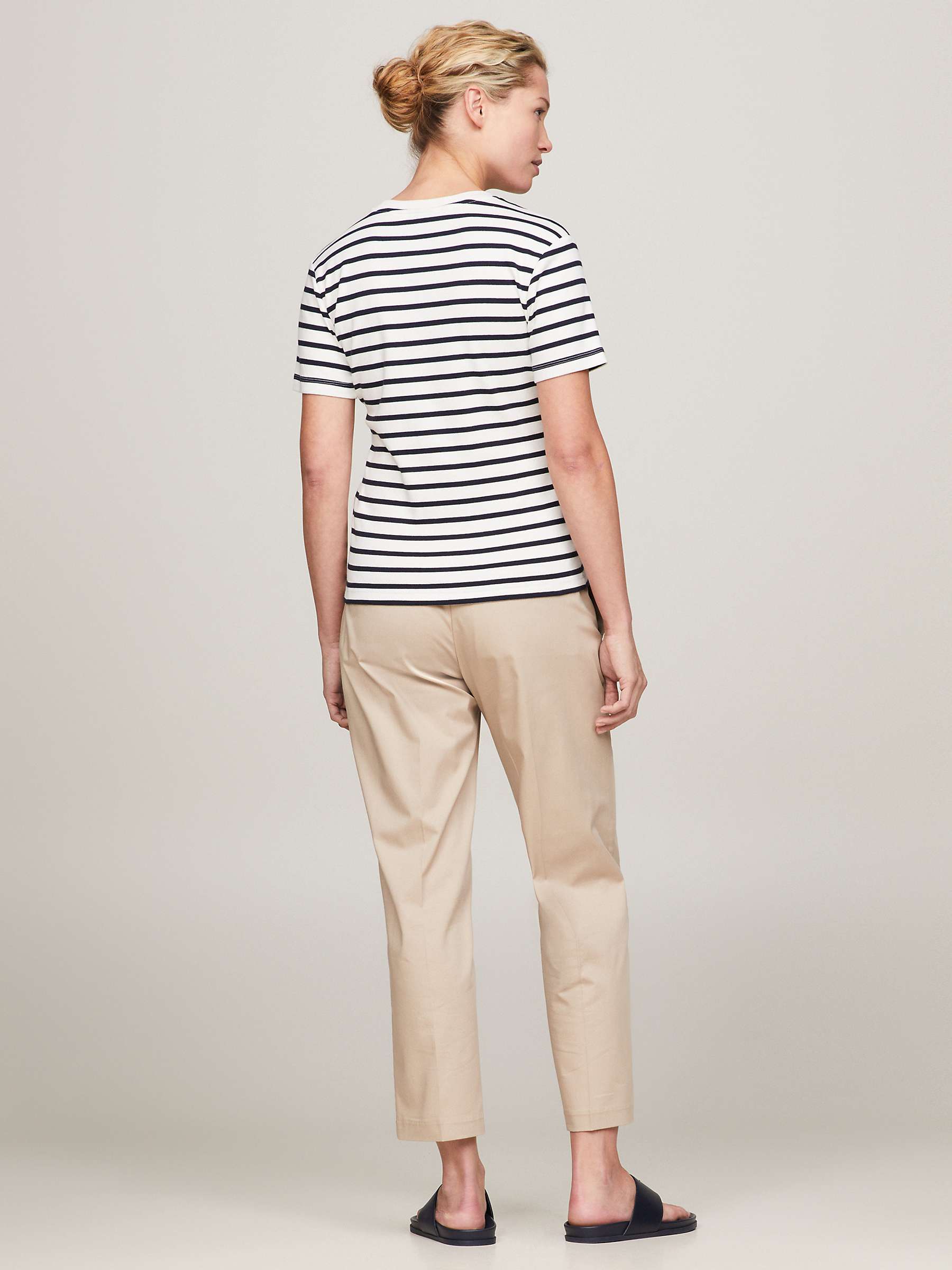 Buy Tommy Hilfiger Short Sleeve Stripe T-Shirt, Ecru/Desert Sky Online at johnlewis.com