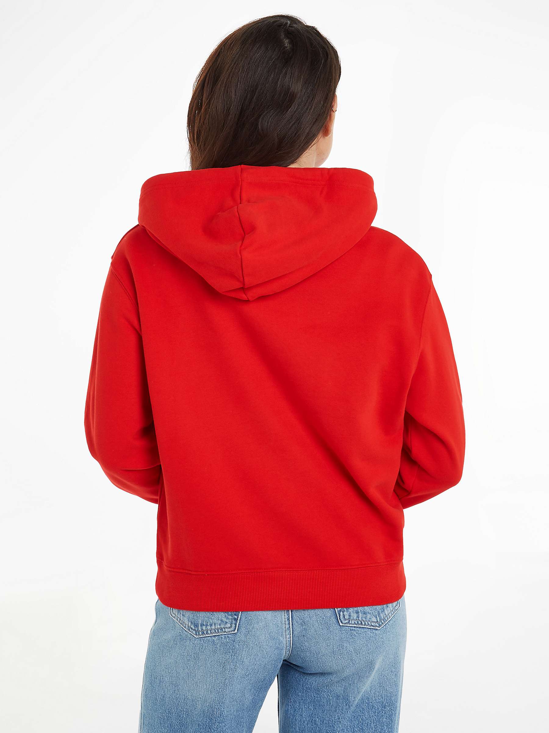 Buy Tommy Hilfiger Relaxed Fit Hoodie, Red Online at johnlewis.com