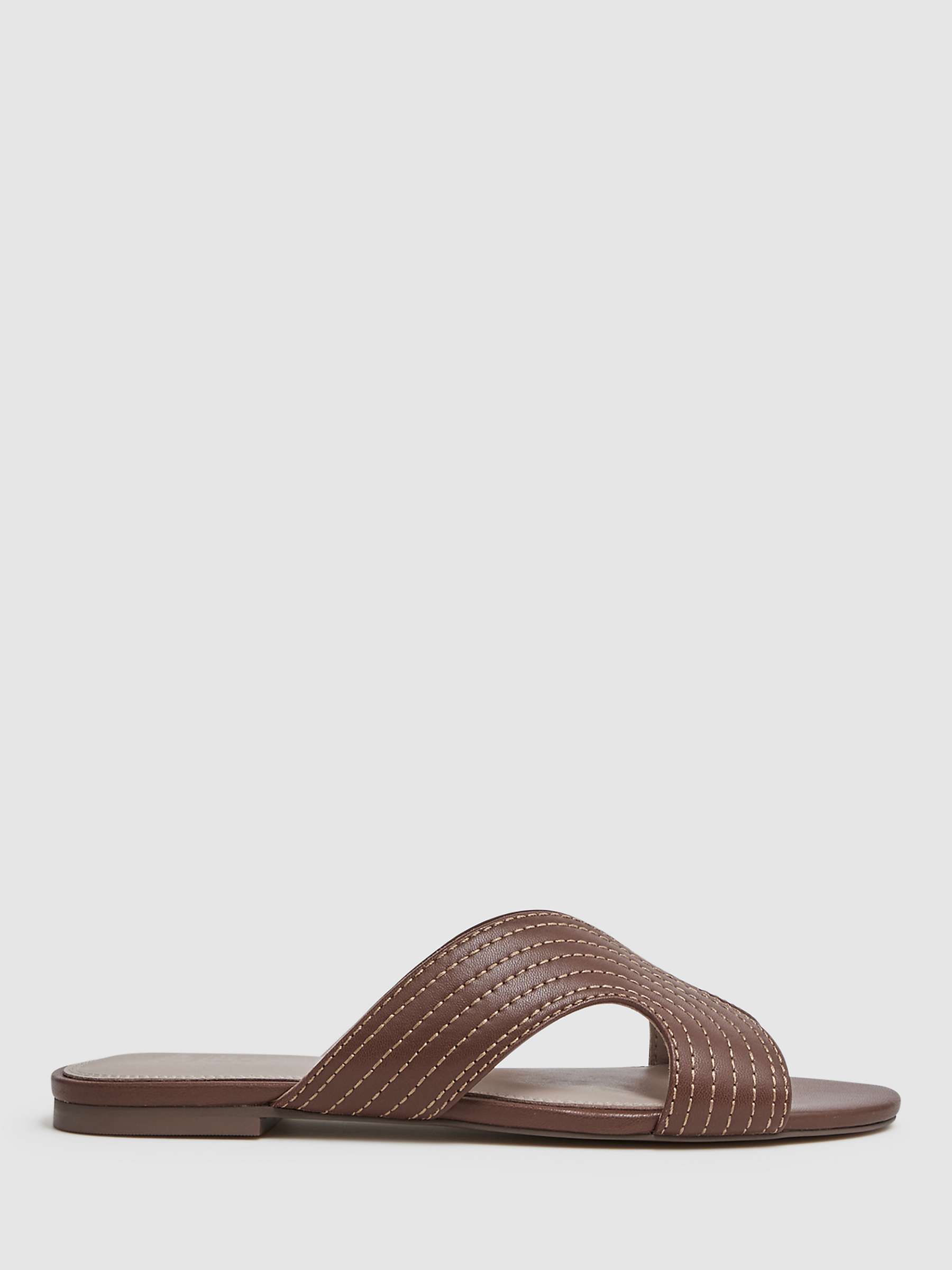 Buy Reiss Rose Leather Mules, Tan Online at johnlewis.com