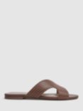 Reiss Rose Leather Mules, Tan