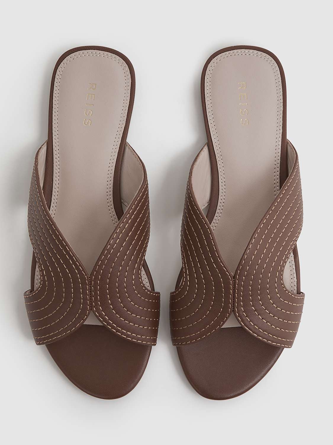 Buy Reiss Rose Leather Mules, Tan Online at johnlewis.com