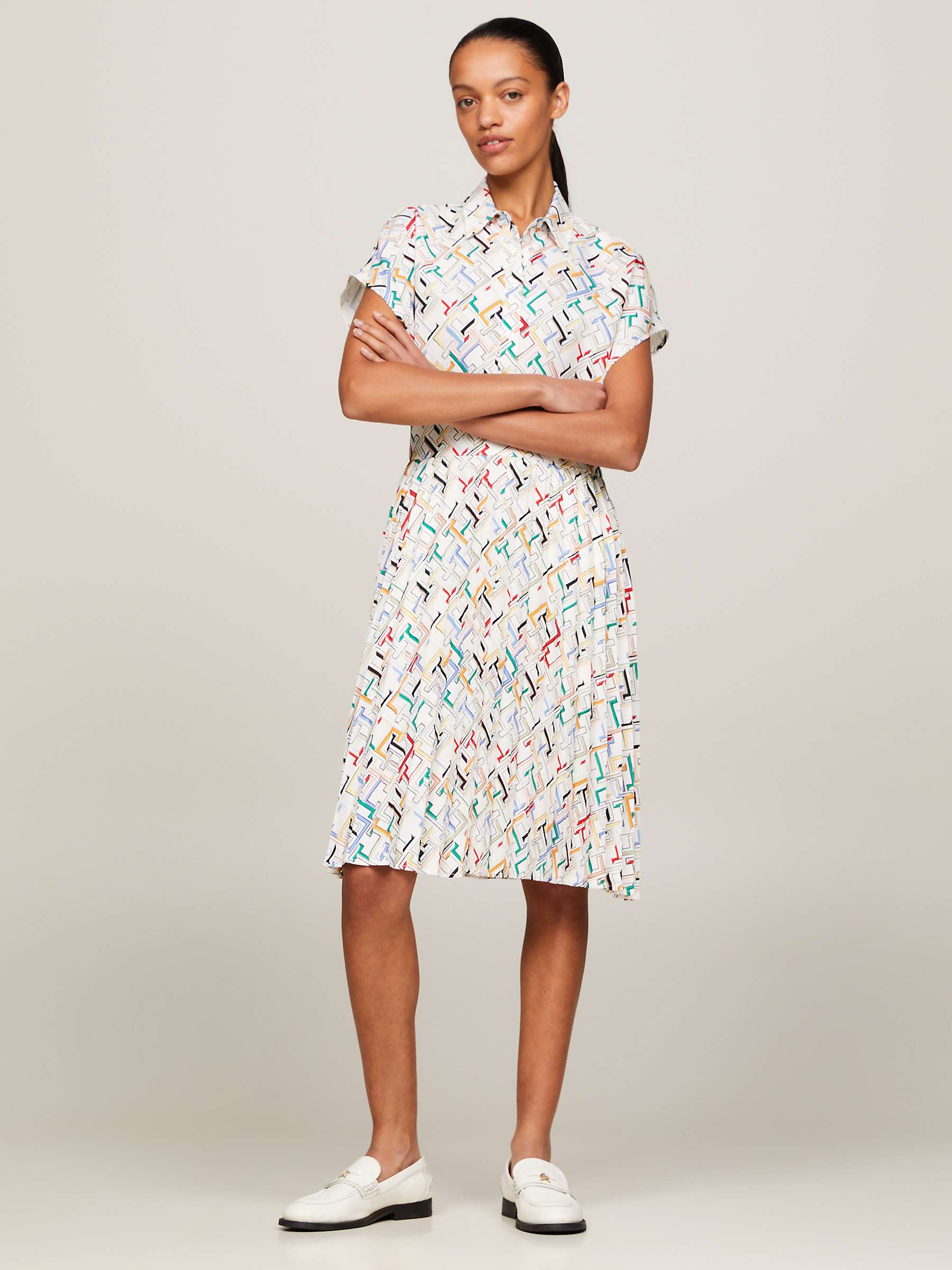 Buy Tommy Hilfiger Knee Length Polo Dress, Multi/Calico Online at johnlewis.com