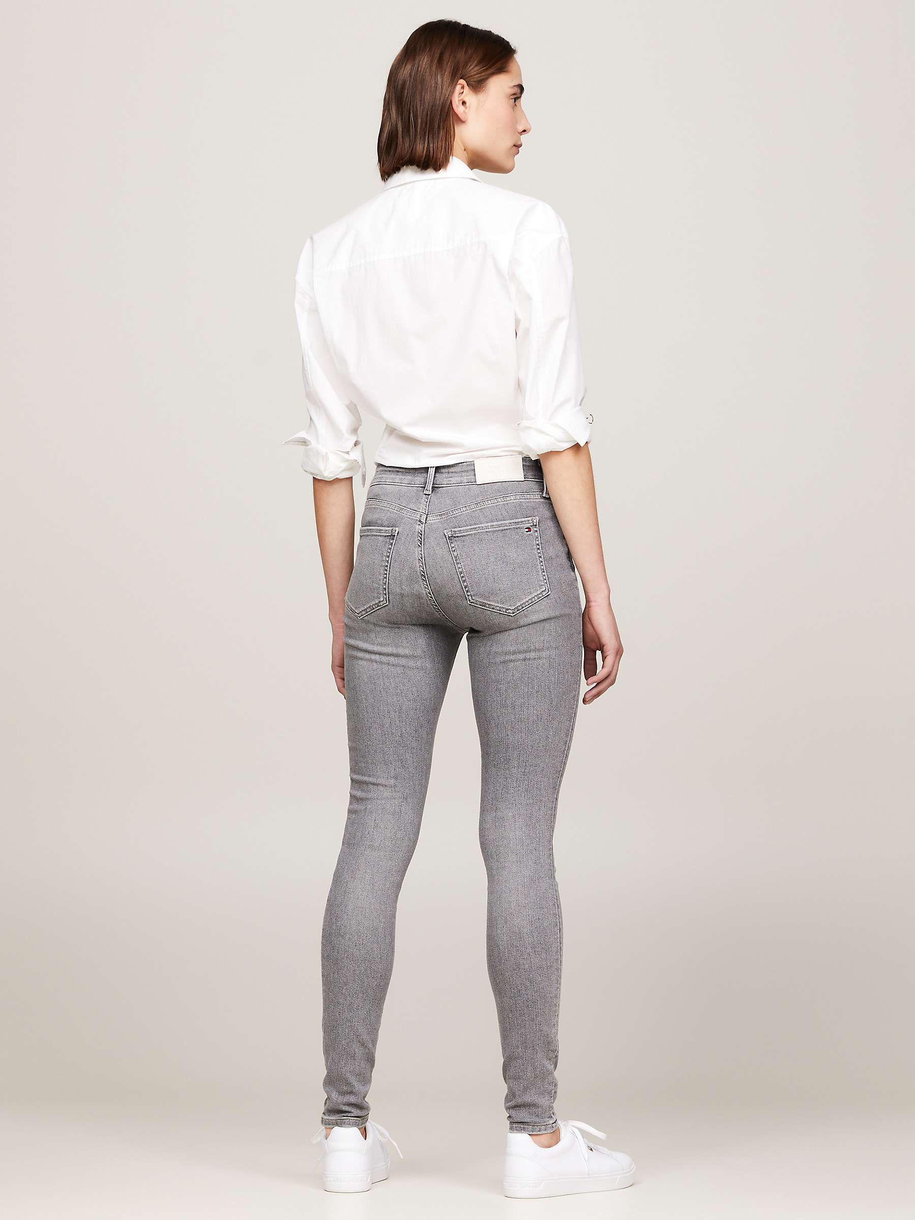 Buy Tommy Hilfiger Skinny Cotton Blend Jeans, Grey Online at johnlewis.com