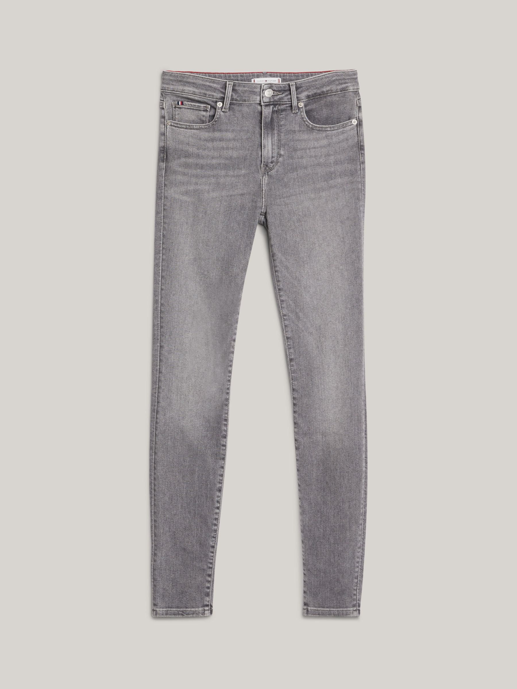 Tommy Hilfiger Skinny Cotton Blend Jeans, Grey, 25S