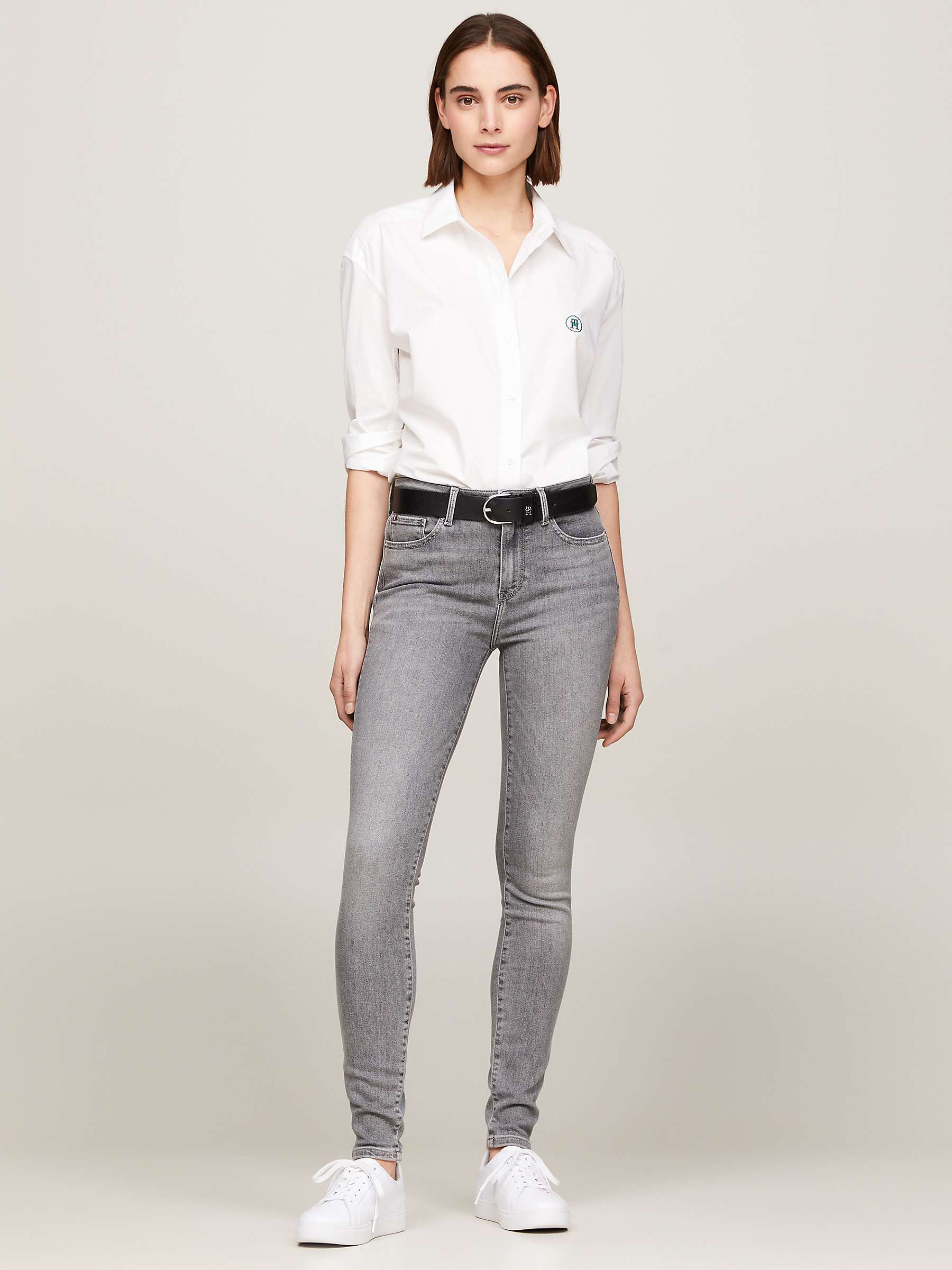 Buy Tommy Hilfiger Skinny Cotton Blend Jeans, Grey Online at johnlewis.com