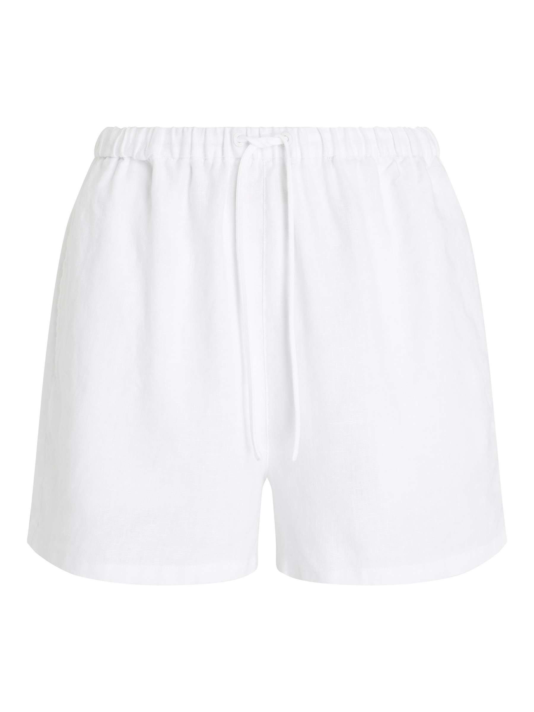 Buy Tommy Hilfiger Linen Blend Drawstring Shorts, Optic White Online at johnlewis.com