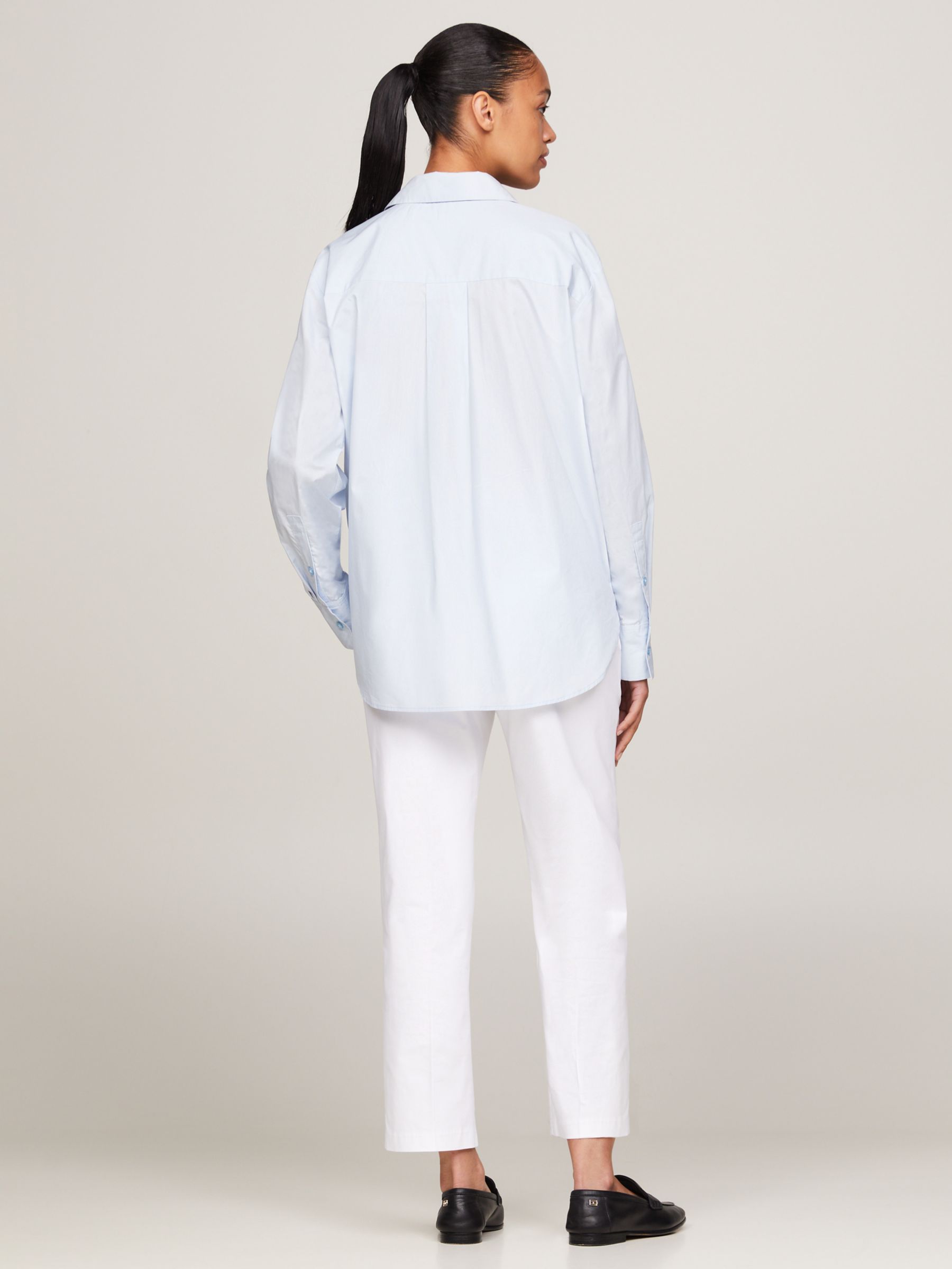 Buy Tommy Hilfiger Oversized Cotton Shirt, Breezy Blue Online at johnlewis.com
