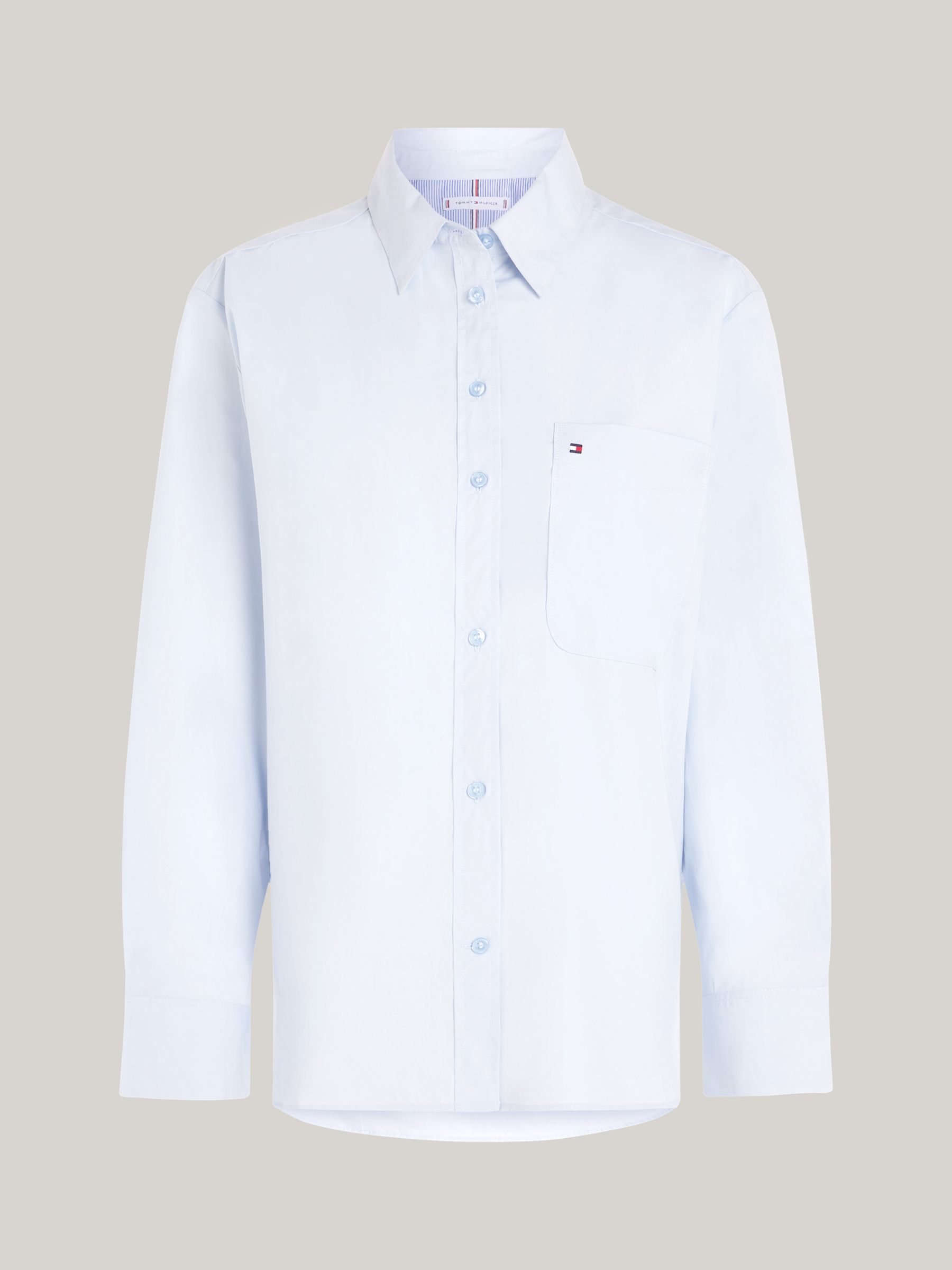 Buy Tommy Hilfiger Oversized Cotton Shirt, Breezy Blue Online at johnlewis.com