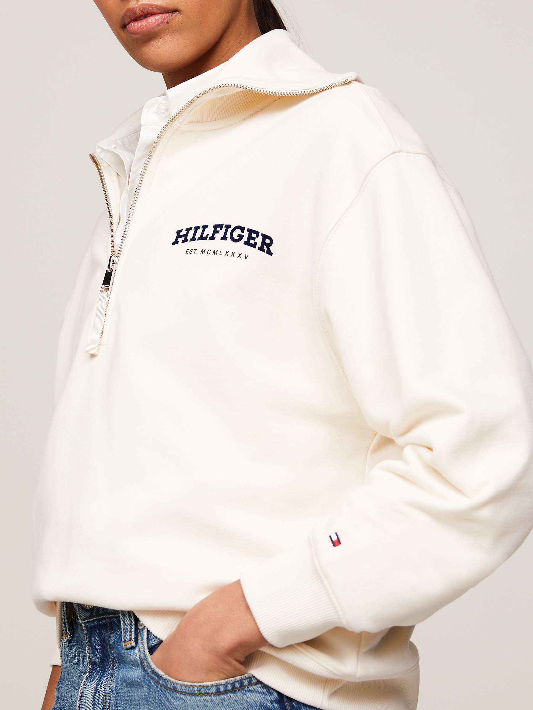 Buy Tommy Hilfiger Half Zip Sweatshirt, Calico Online at johnlewis.com
