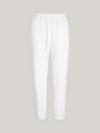 Tommy Hilfiger Linen Blend Drawstring Trousers, Optic White