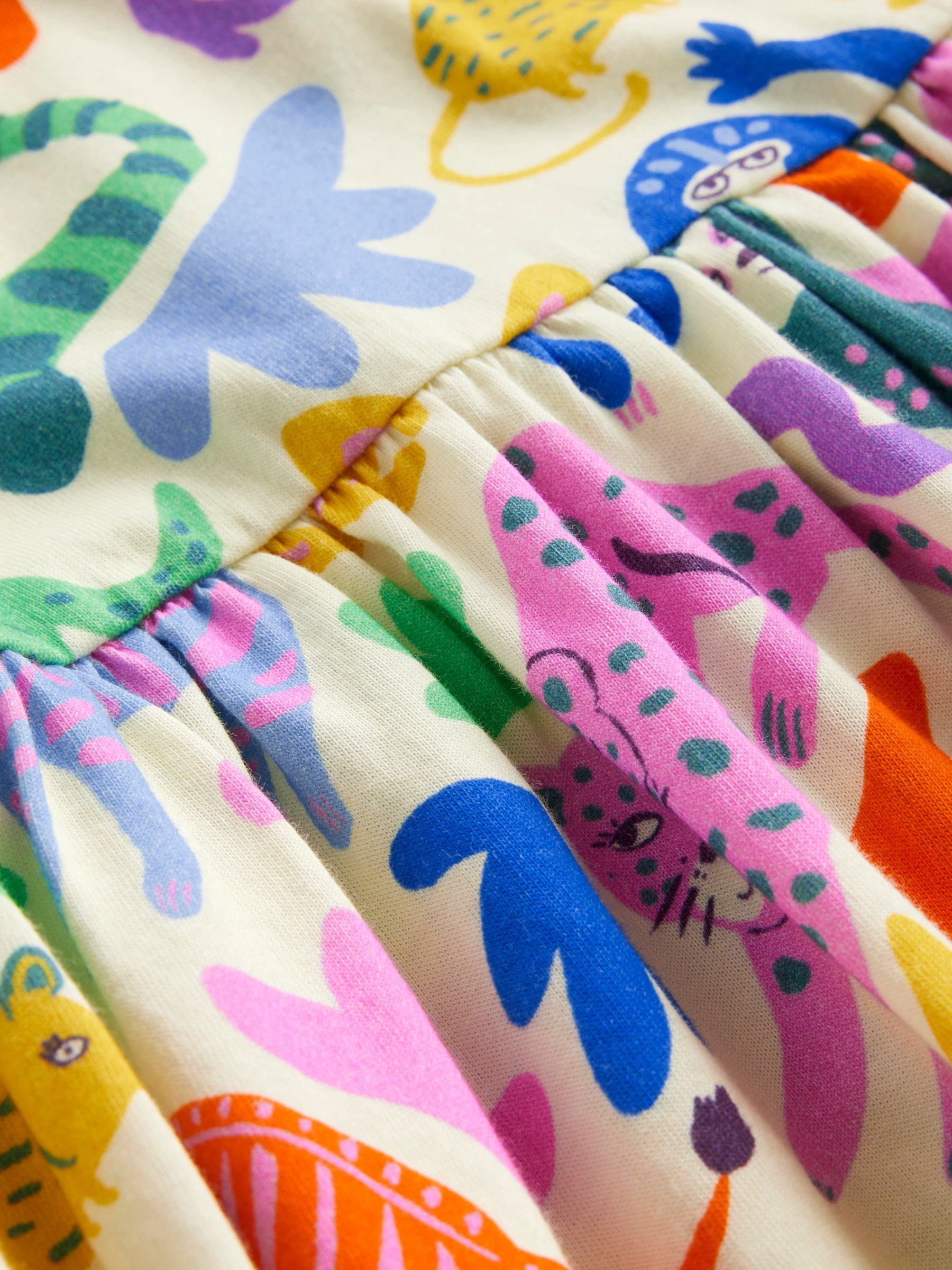 Buy Mini Boden Kids' Safari Friends Print Jersey Dress, Multi Online at johnlewis.com