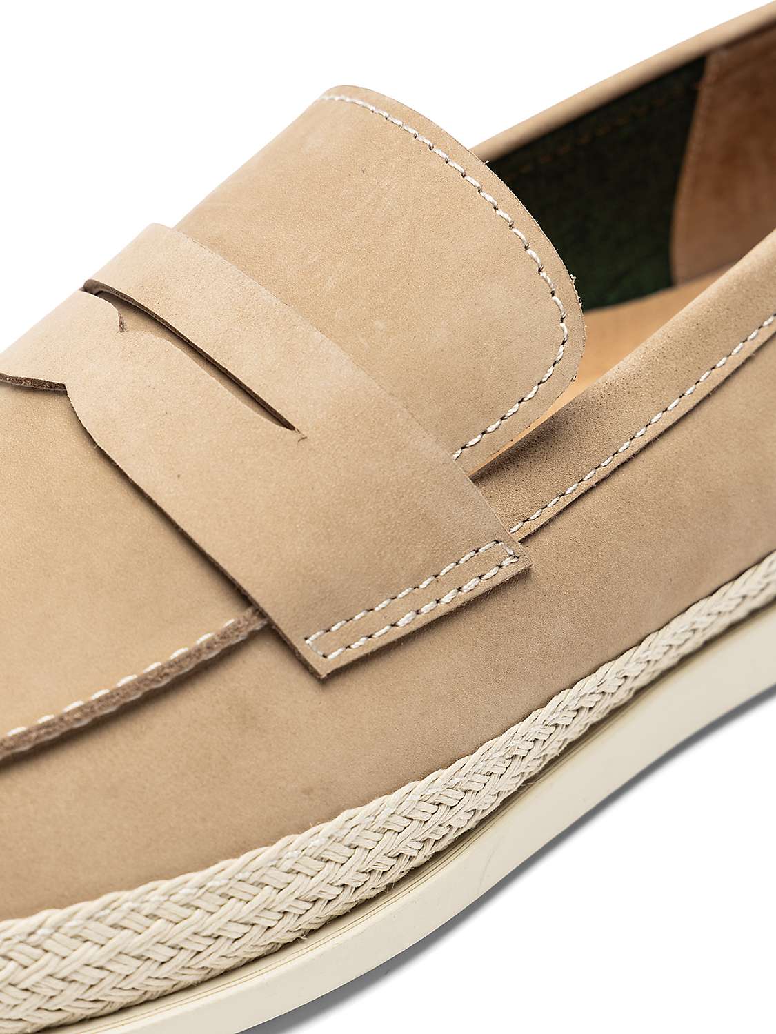 Buy Rodd & Gunn Huaraki Jute Detail Leather Loafers Online at johnlewis.com