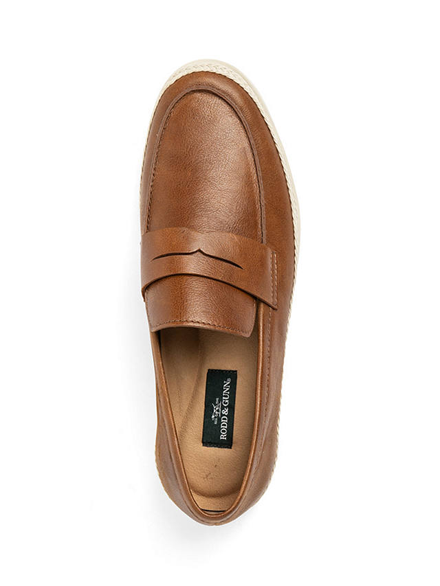 Rodd & Gunn Huaraki Jute Detail Leather Loafers, Cognac