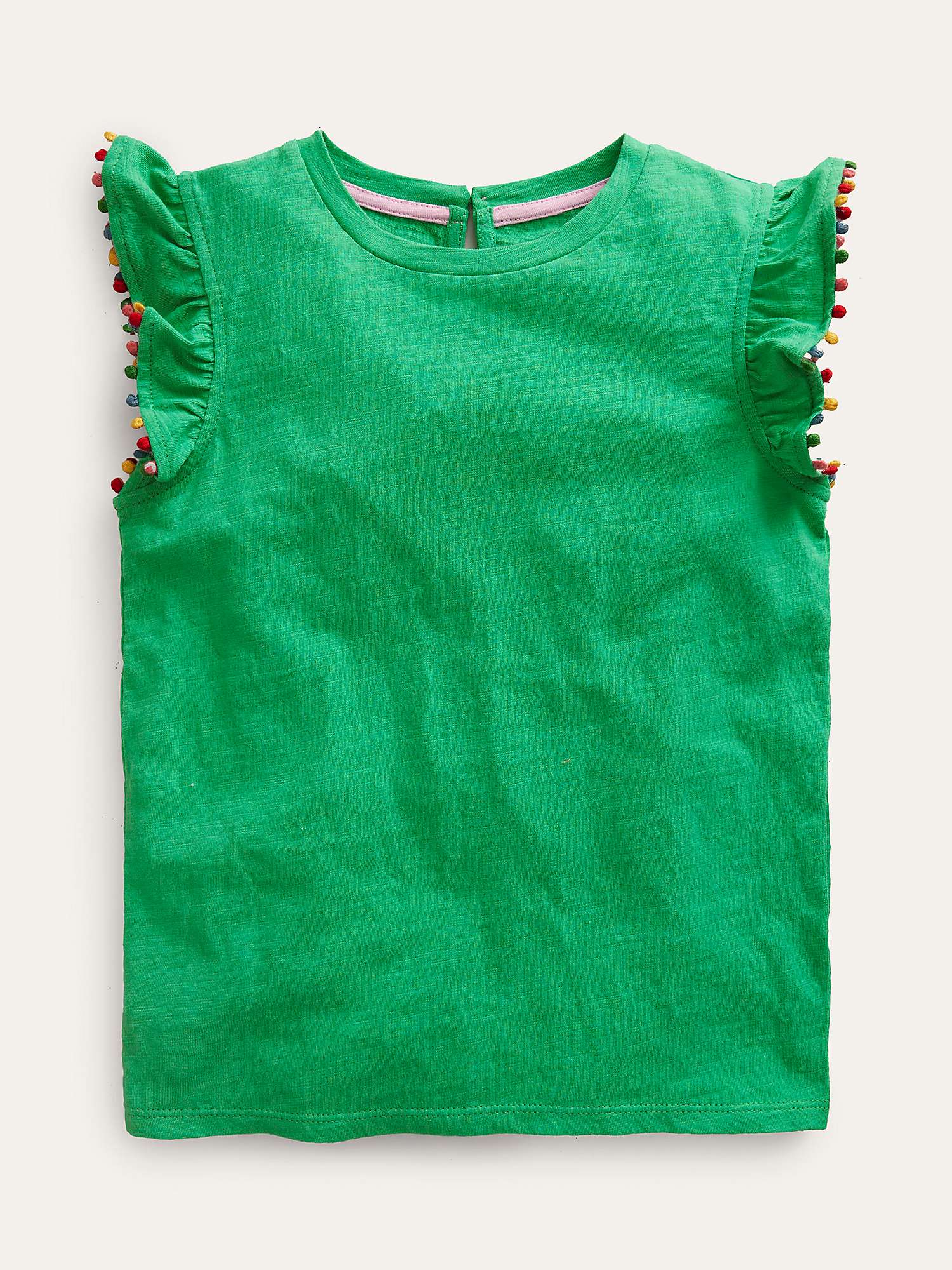 Buy Mini Boden Kids' Pom Pom Trim T-Shirt Online at johnlewis.com