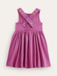 Mini Boden Kids' Floal Embroidered Jersey Cross-Back Dress, Pink