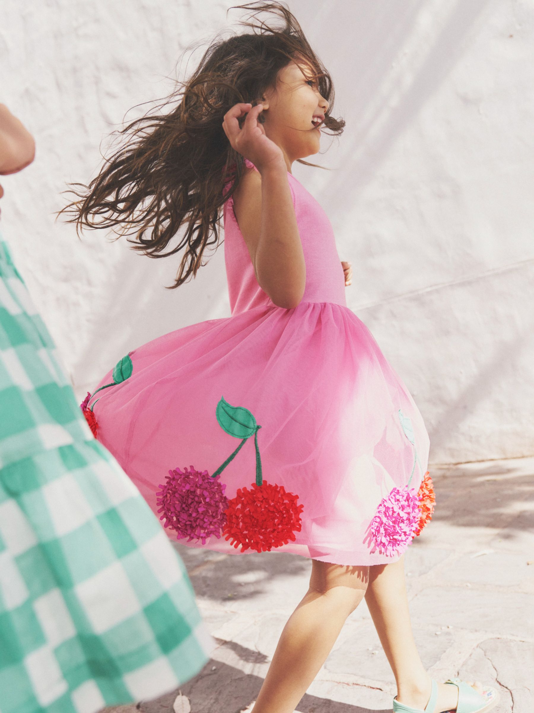 Buy Mini Boden Kids' Tulle Cherry Applique Jersey Dress, Pink Online at johnlewis.com