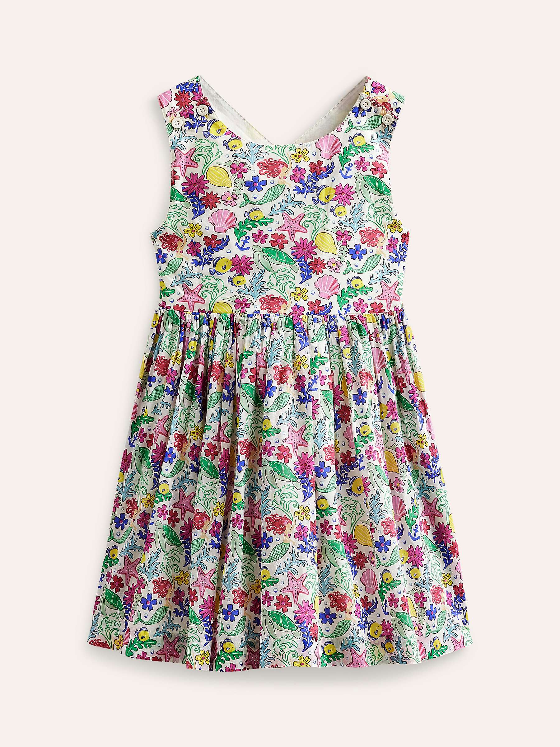 Buy Mini Boden Kids' Mermaid Ditsy Print Cross Back Dress, Multi Online at johnlewis.com