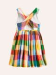 Mini Boden Kids' Gingham Cross Back Dress, Neon Multi