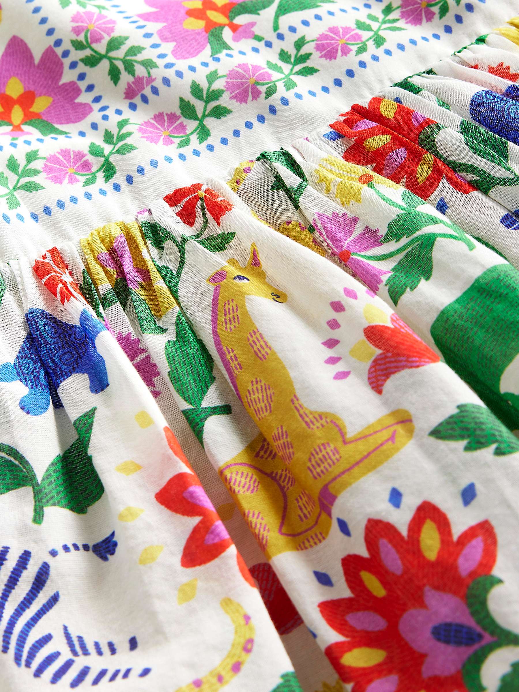 Buy Mini Boden Kids' Safari Floral Print Cross-Back Dress, Multi Online at johnlewis.com