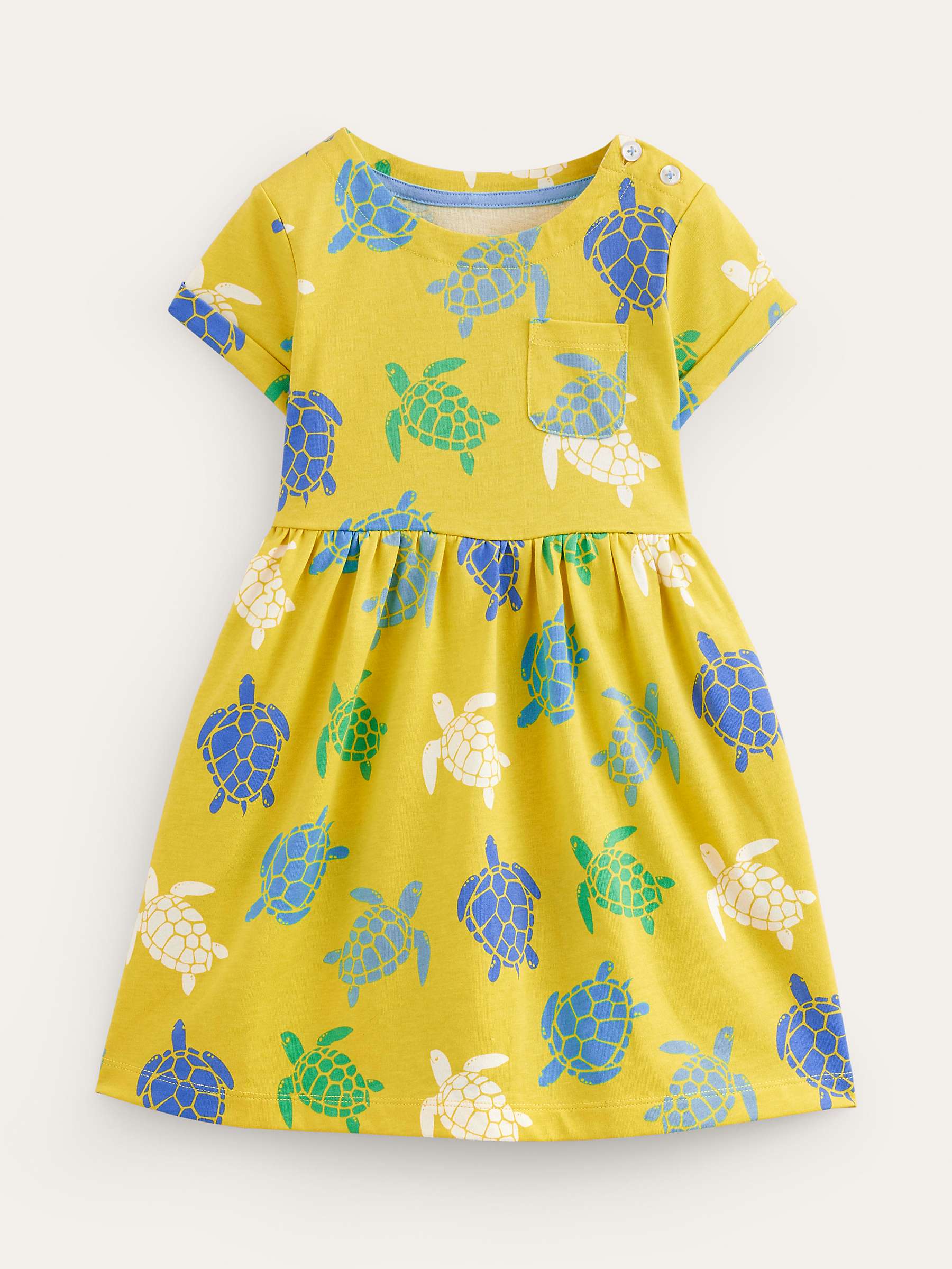 Buy Mini Boden Kids' Turtle Print Jersey Dress, Zest Yellow Online at johnlewis.com