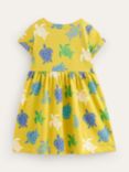 Mini Boden Kids' Turtle Print Jersey Dress, Zest Yellow