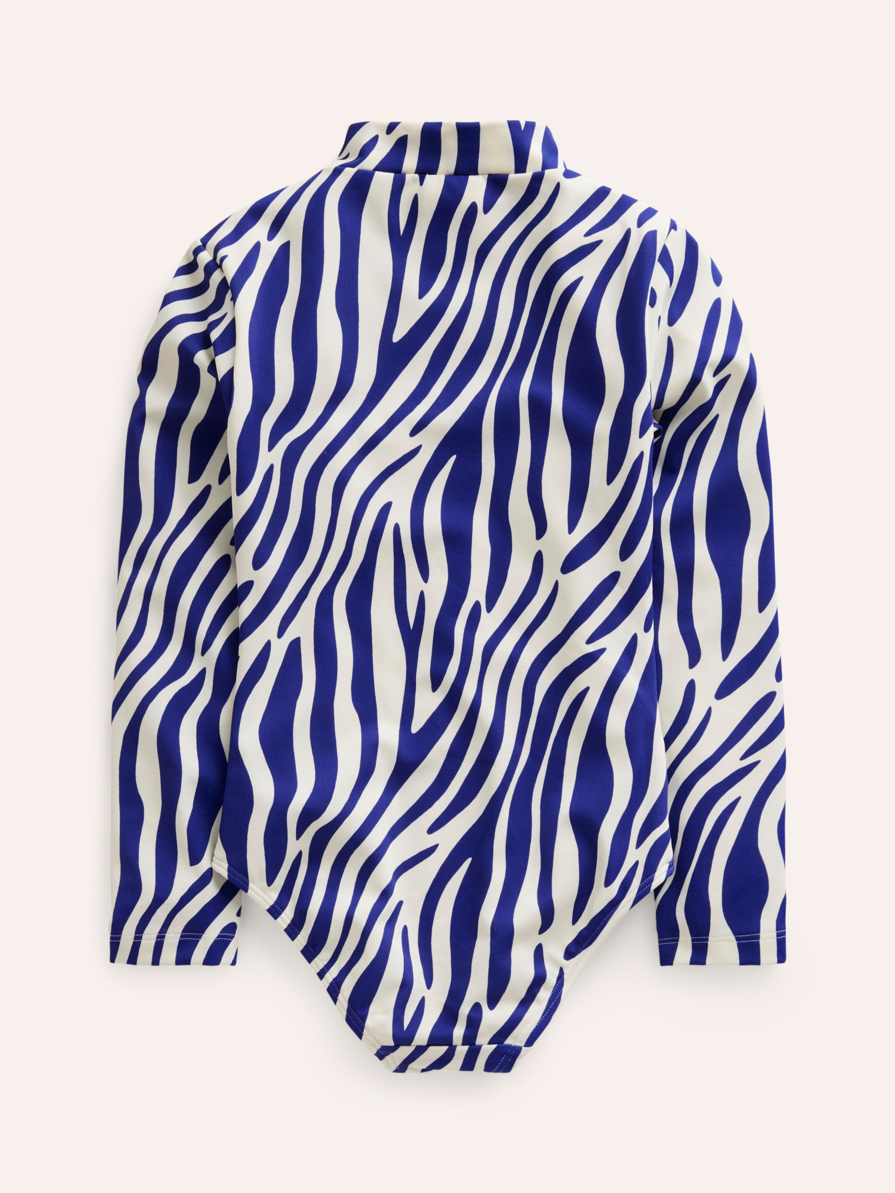 Buy Mini Boden Kids' Zebra Print Long Sleeve Swimsuit, Sapphire Blue Online at johnlewis.com
