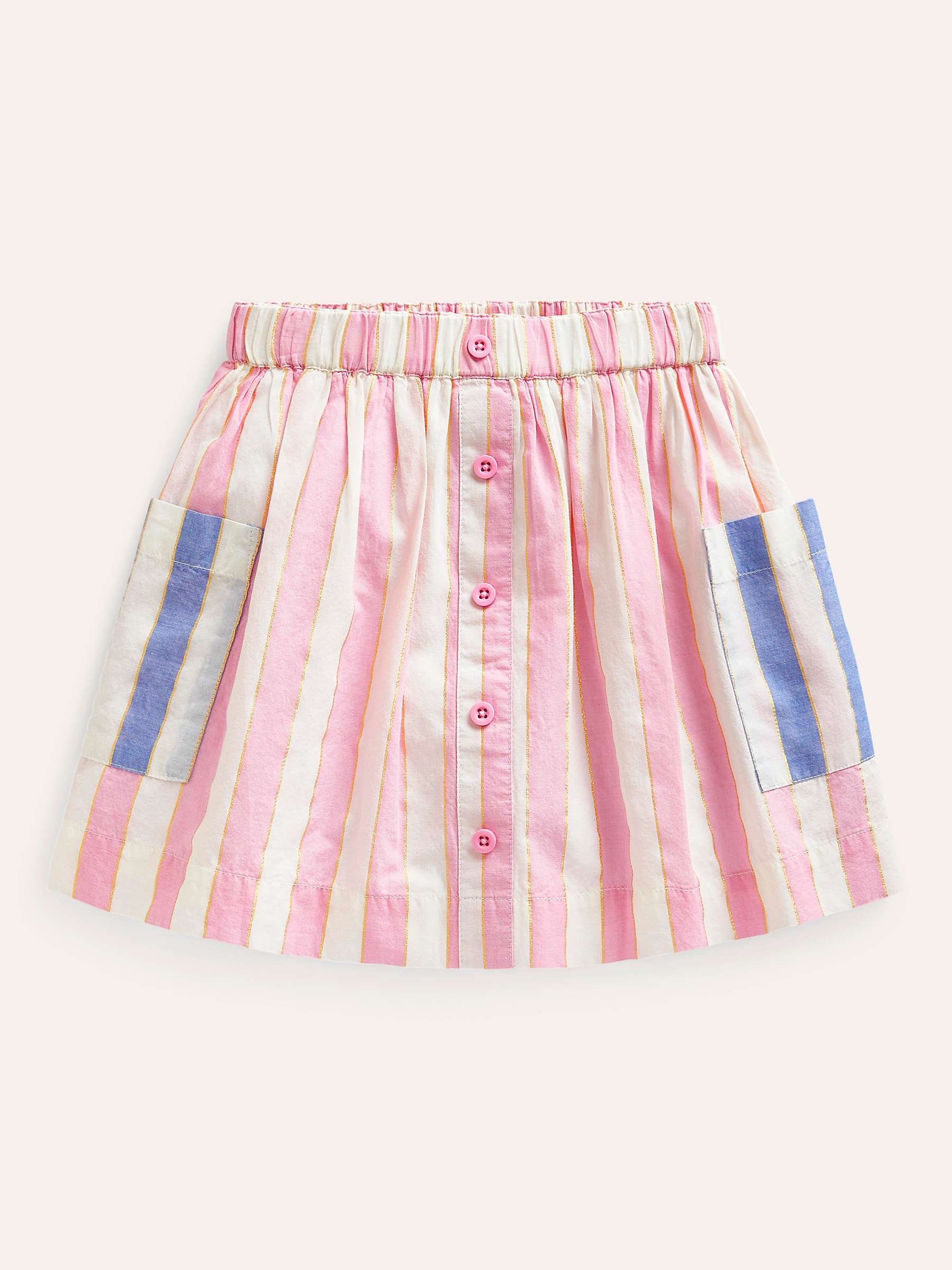 Buy Mini Boden Kids' Stripe Pull On Twirly Skirt, Pink Online at johnlewis.com