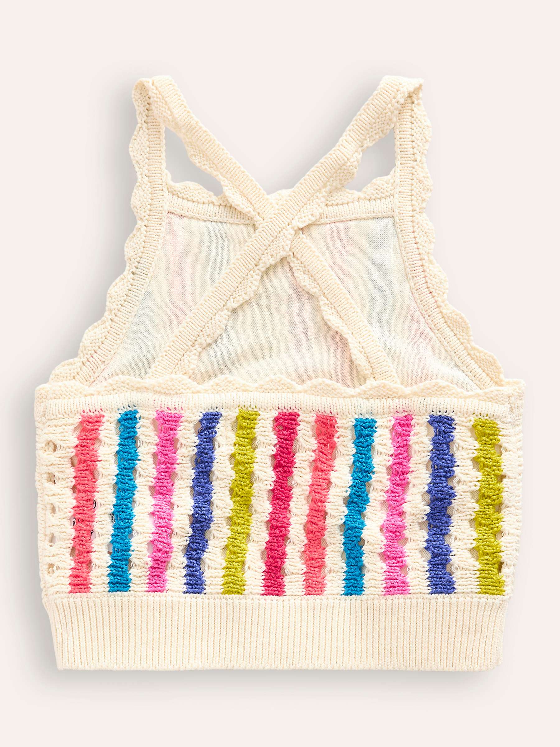 Buy Mini Boden Kids' Stripe Knitted Vest Top, Multi Online at johnlewis.com