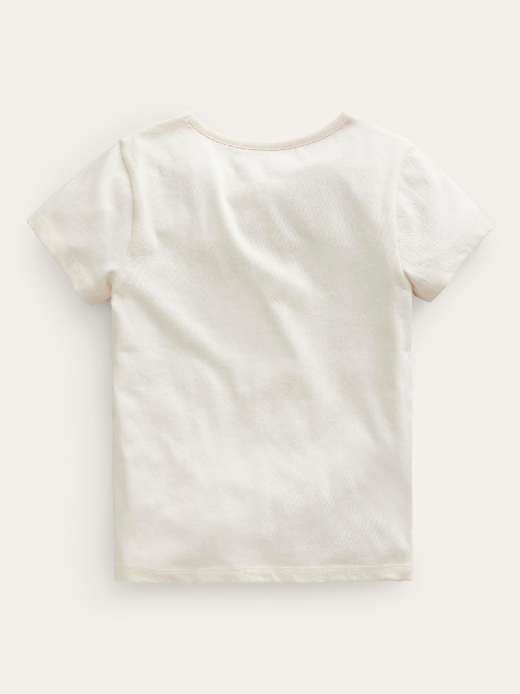 Mini Boden Kids' Zebra Superstitch T-Shirt, Ivory/Multi, 12-18 months