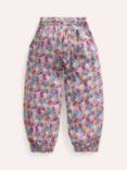 Mini Boden Kids' Nautical Floral Print Tapered Holiday Trousers, Pink/Multi