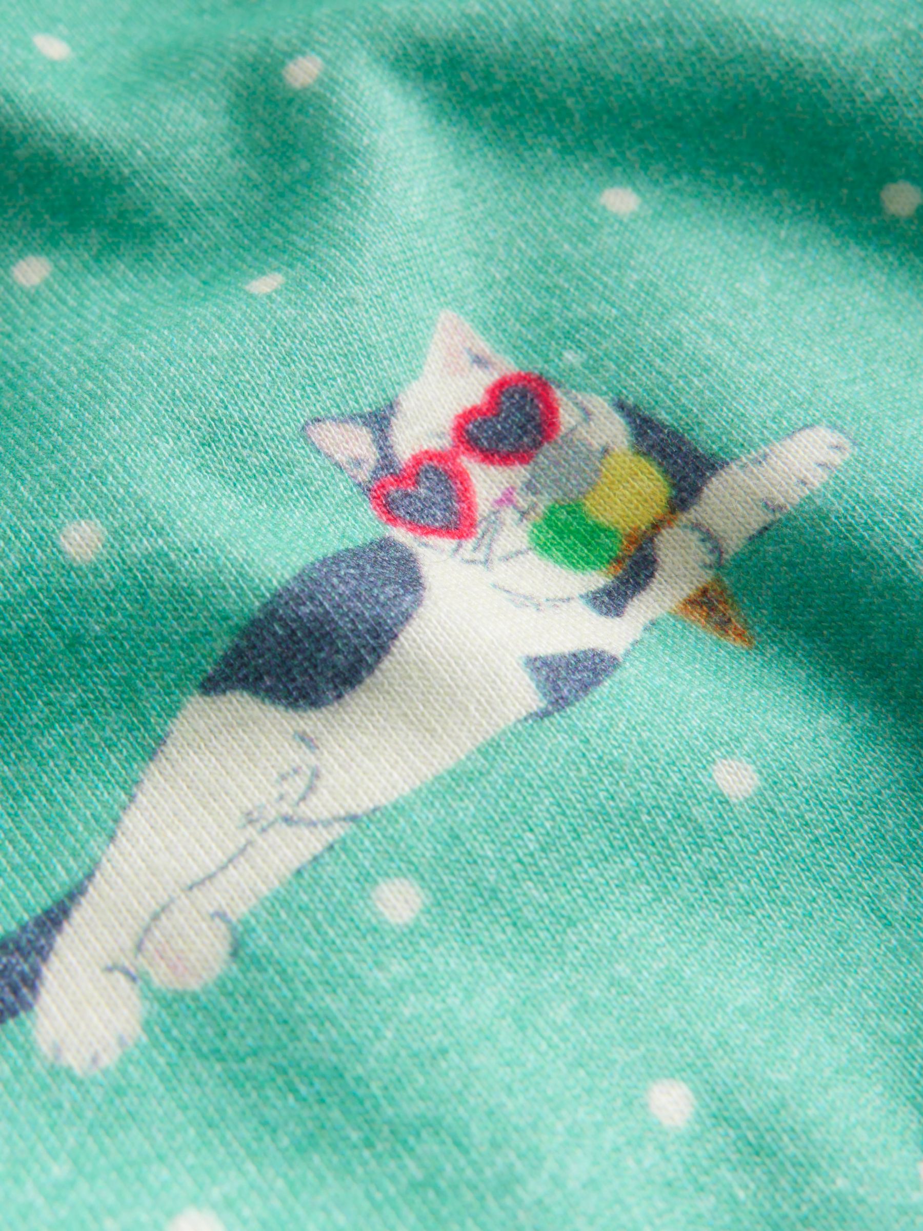 Buy Mini Boden Kids' Holiday Cat Print Snug Short John Pyjamas, Multi Online at johnlewis.com