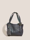 White Stuff Hannah Leather and Suede Tote Bag, Dark Navy