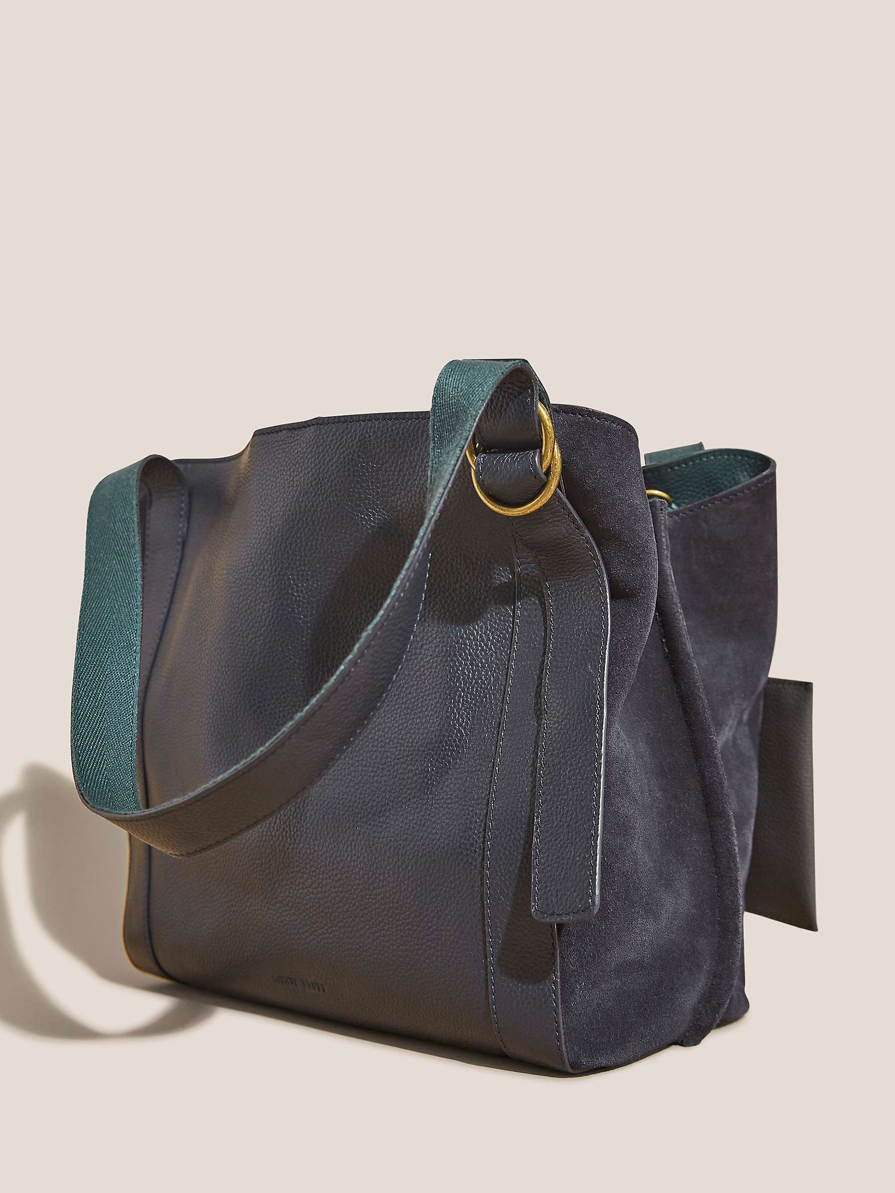 Buy White Stuff Hannah Leather and Suede Tote Bag, Dark Navy Online at johnlewis.com