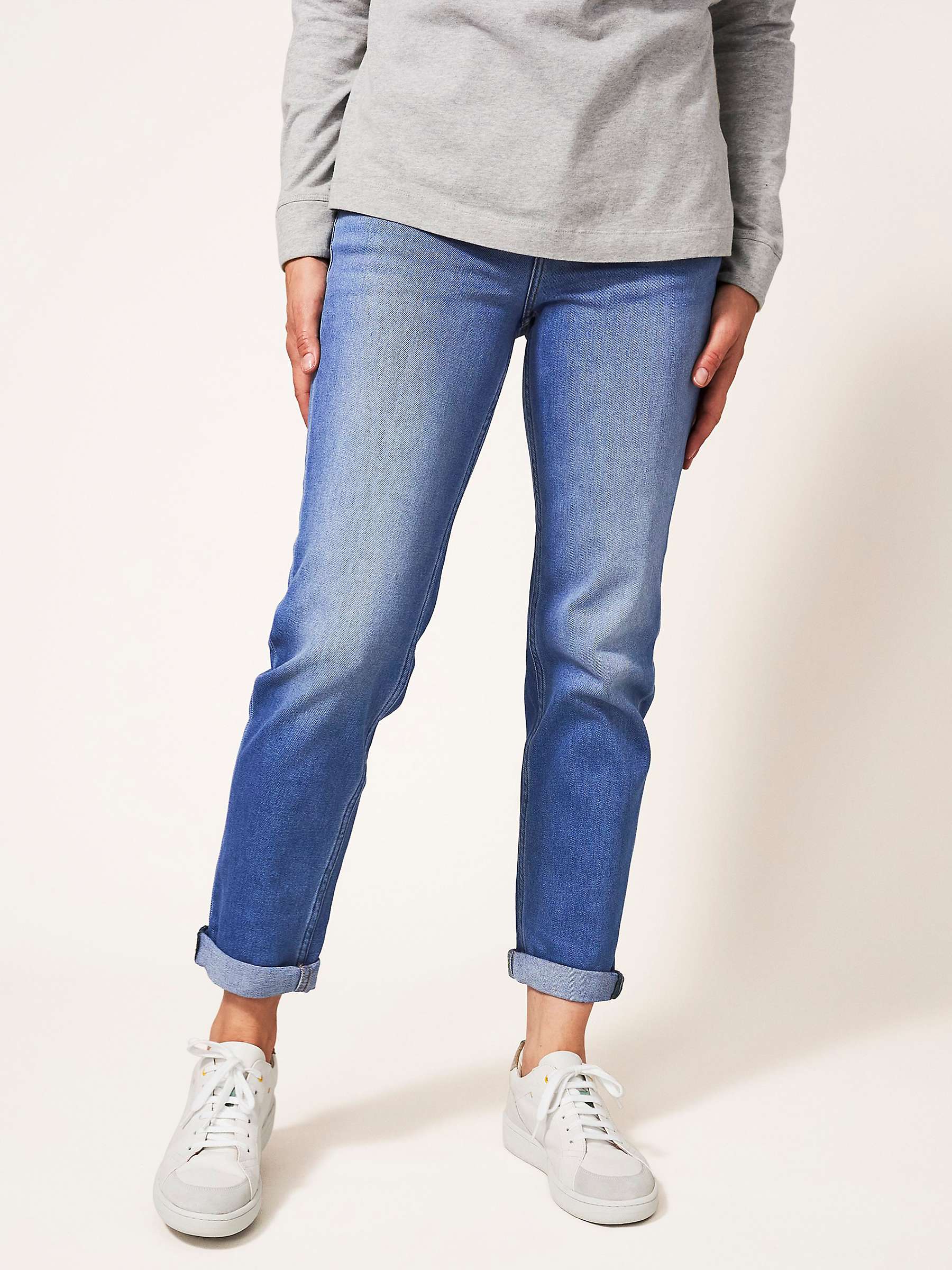 Buy White Stuff Katy Relaxed Slim Jeans, Light Denim Online at johnlewis.com