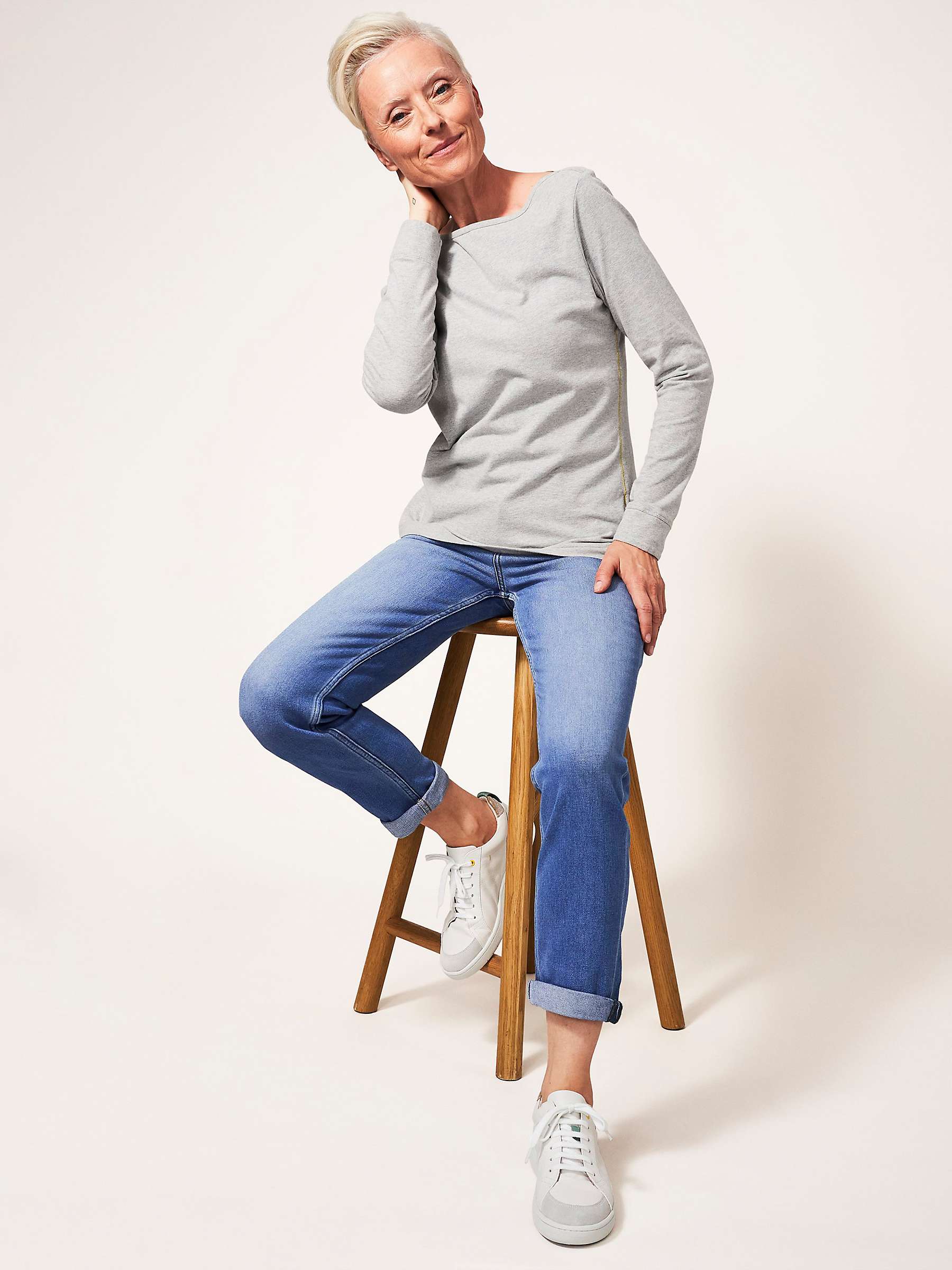 Buy White Stuff Katy Relaxed Slim Jeans, Light Denim Online at johnlewis.com