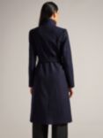 Ted Baker Rose Mid Length Wool Blend Wrap Coat, Navy