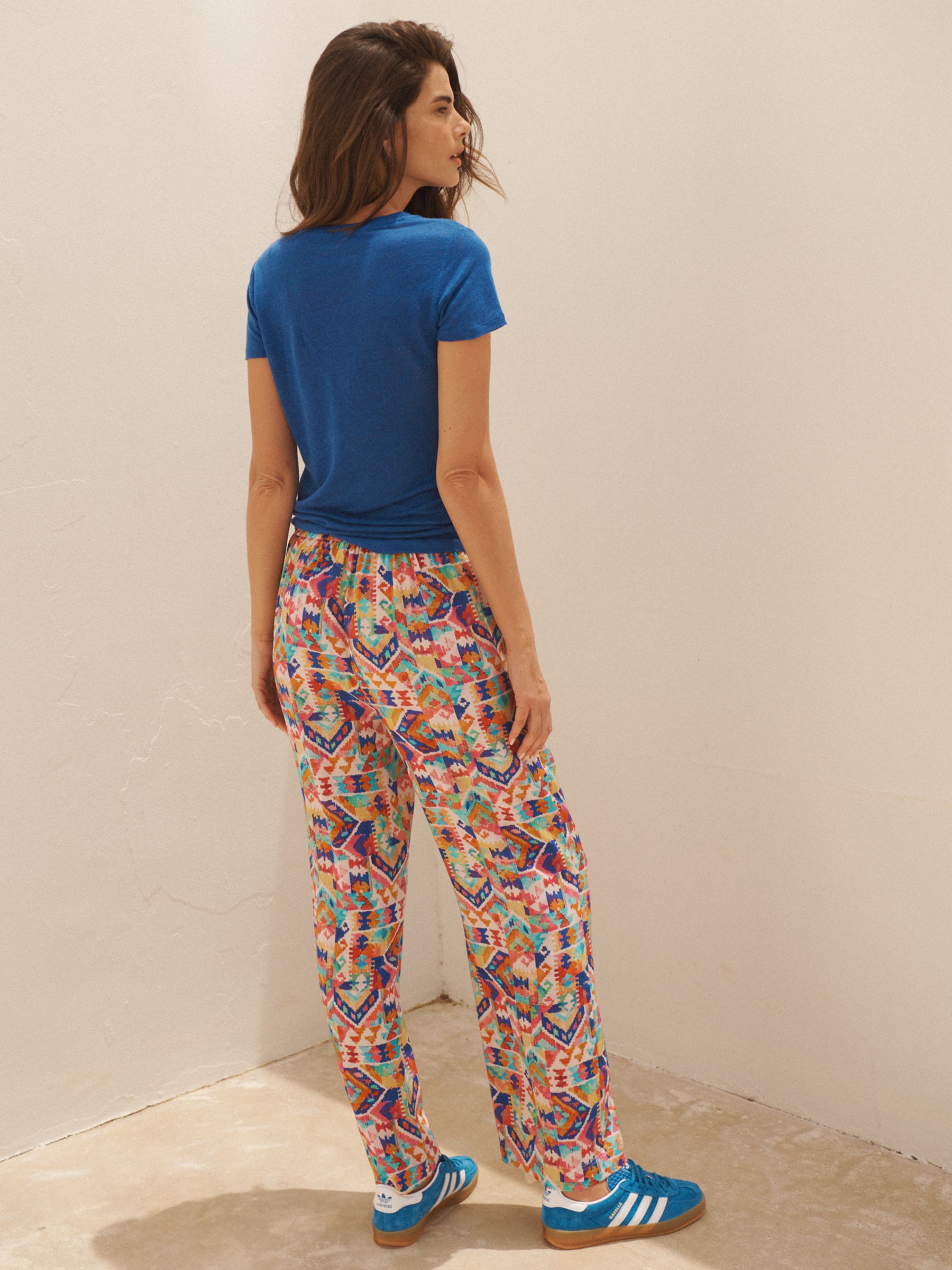 NRBY Thea Kilim Silk Trousers, Kilim Print, XS