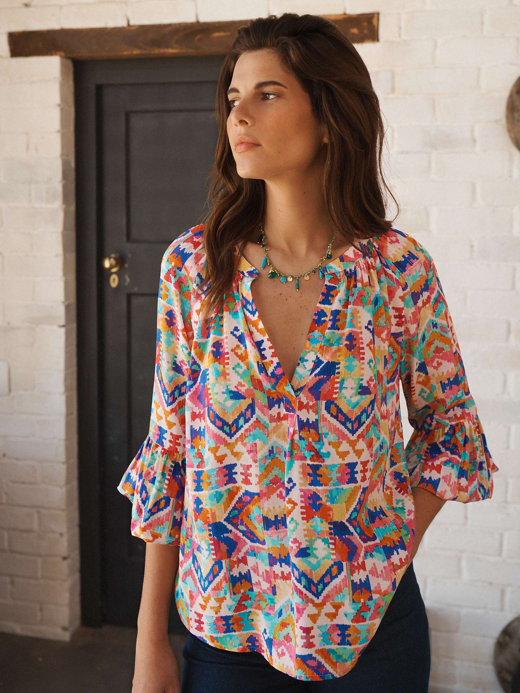 Buy NRBY Ophelia Kilim Silk Shirt, Multi Online at johnlewis.com