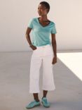 NRBY Asha Cotton Wide Leg Crop Jeans, White