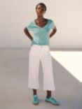 NRBY Asha Cotton Wide Leg Crop Jeans, White