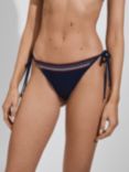 Reiss Marissa Stitch Detail Tie Side Bikini Bottoms, Navy/Multi