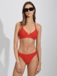 Reiss Aubrey Underwired Halterneck Bikini Top, Red