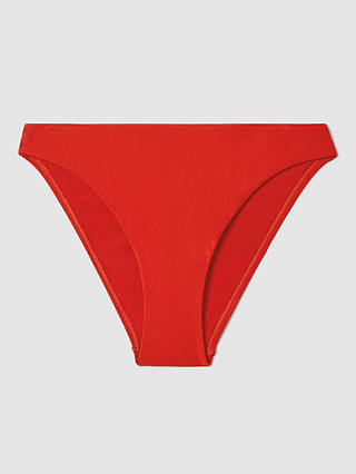 Reiss Aubrey High Cut Bikini Bottoms, Red