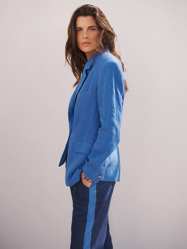 NRBY Bryony Linen Blazer, Dazzling Blue