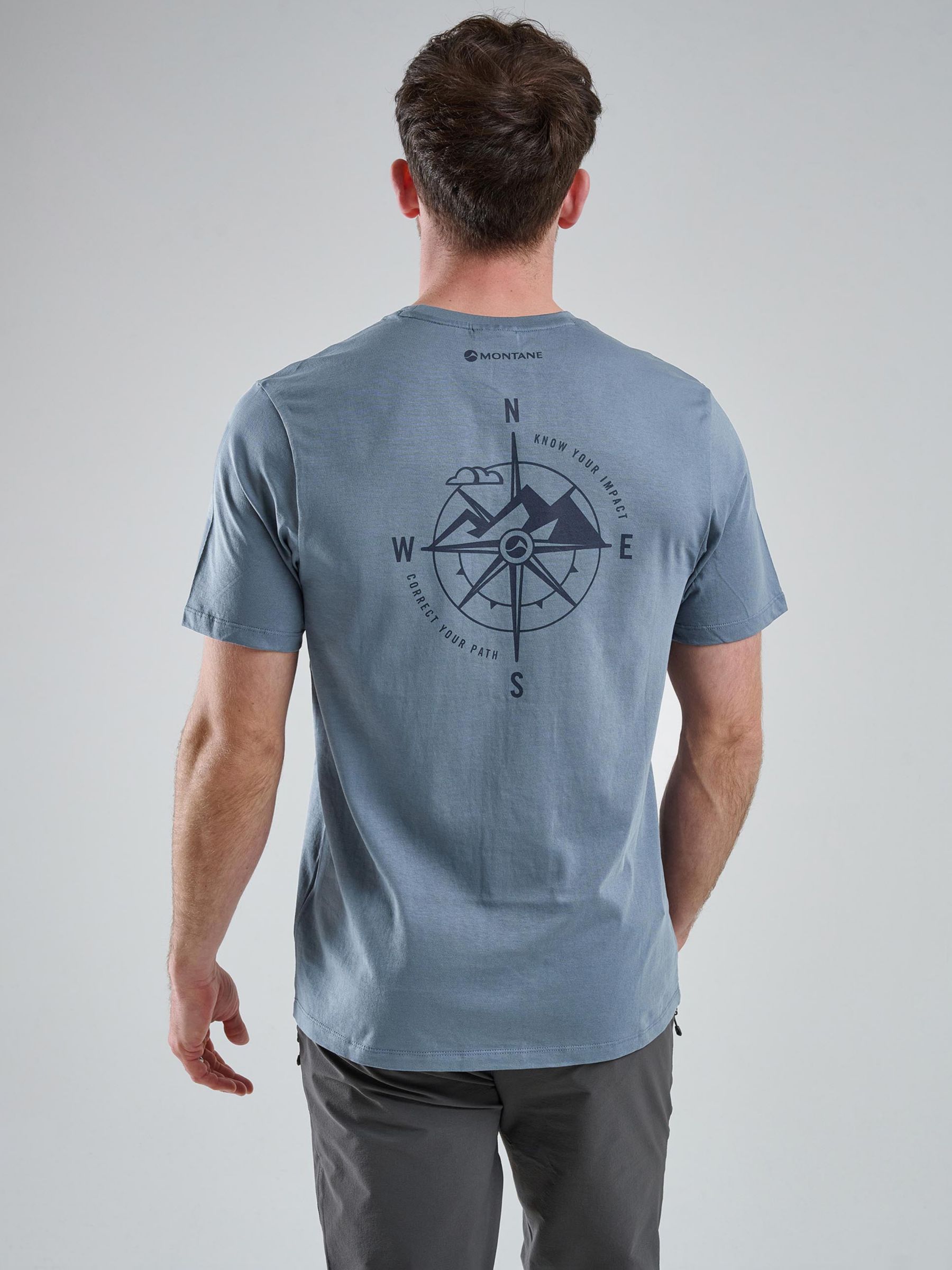 Montane Impact Compass T-Shirt, Stone Blue, XS