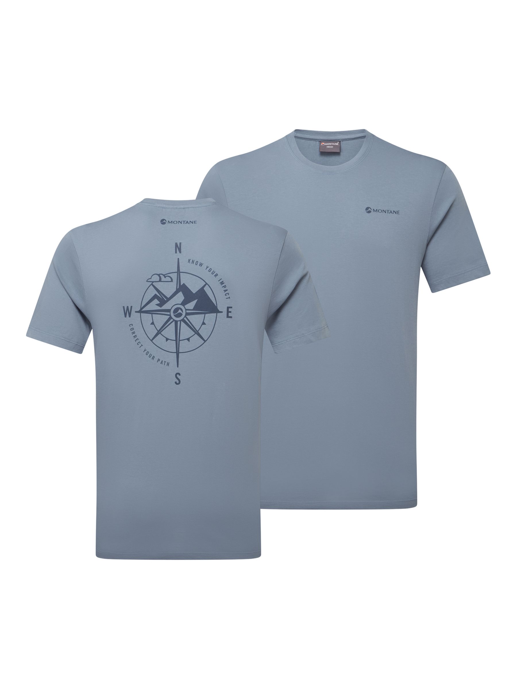 Montane Impact Compass T-Shirt, Stone Blue, XS