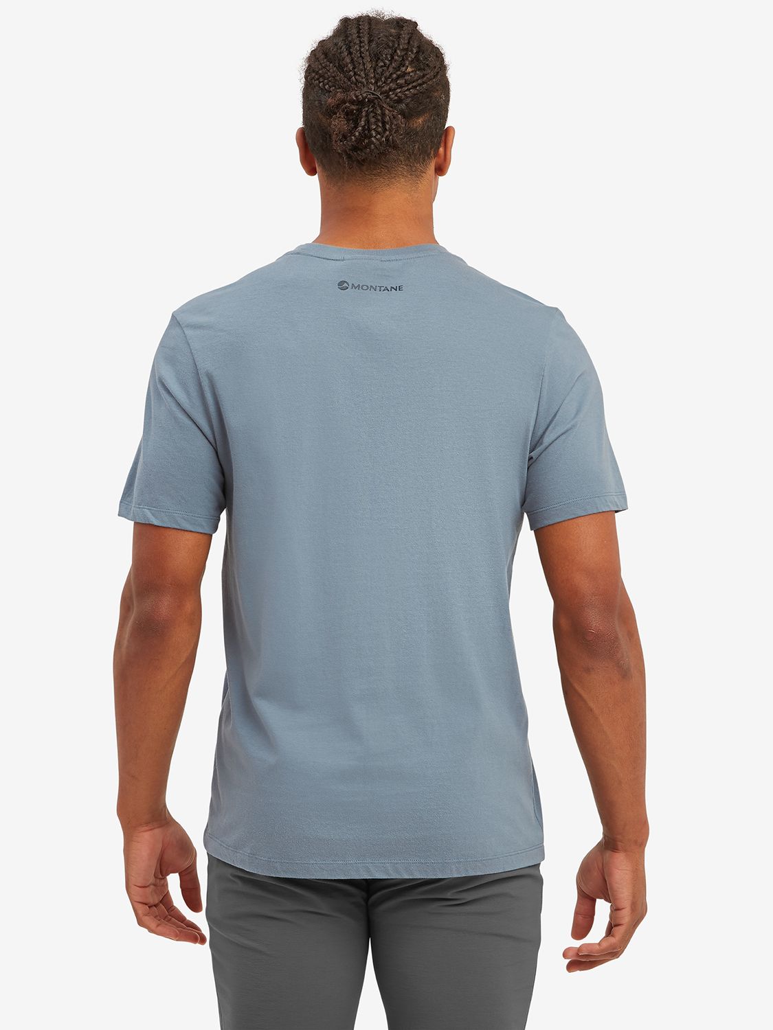 Montane Abstract Mountain Organic Cotton T-Shirt, Stone Blue, XS