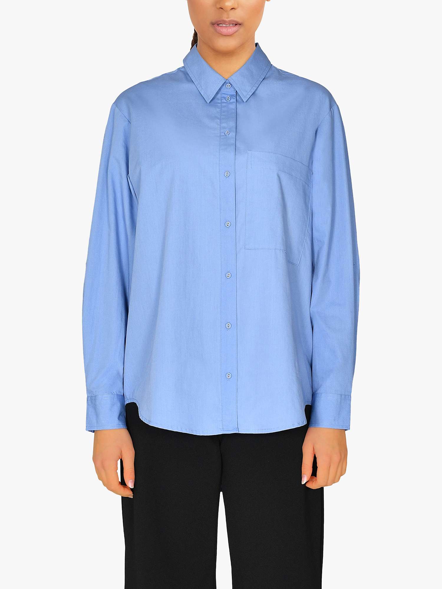 Buy Sisters Point Oversized Cotton Shirt, Light Blue Online at johnlewis.com