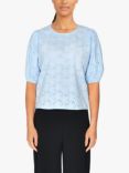Sisters Point Floral Embroidery Cotton Blouse, Cashmere Blue