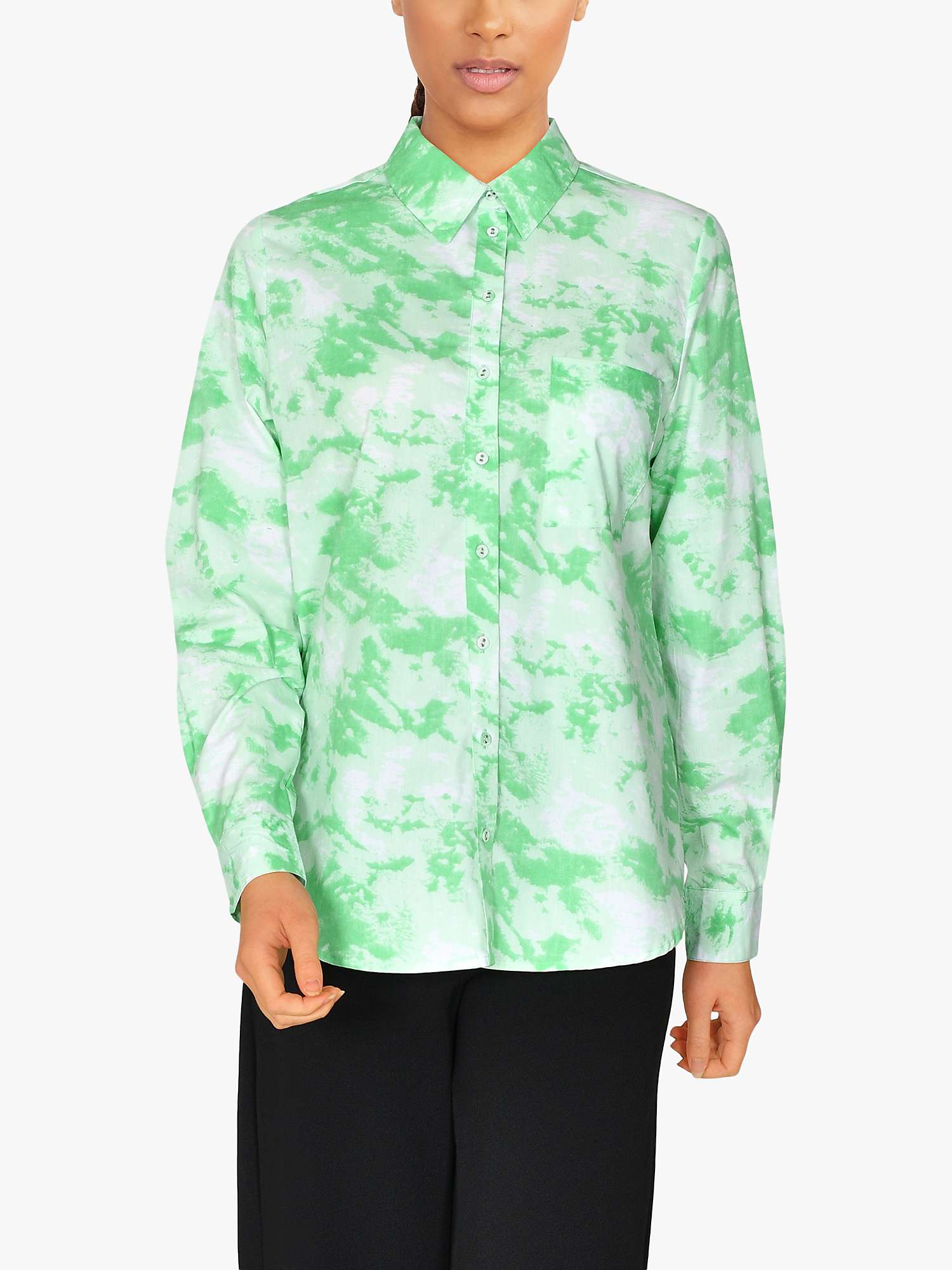 Buy Sisters Point Virra Cotton Shirt, Green Comb Online at johnlewis.com